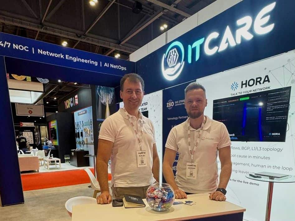 The ITcare team at Stand I40, Connected Britain 2026, ExCeL London