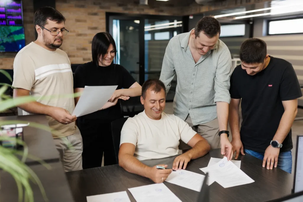 The ITcare team operating customer networks, from the company video