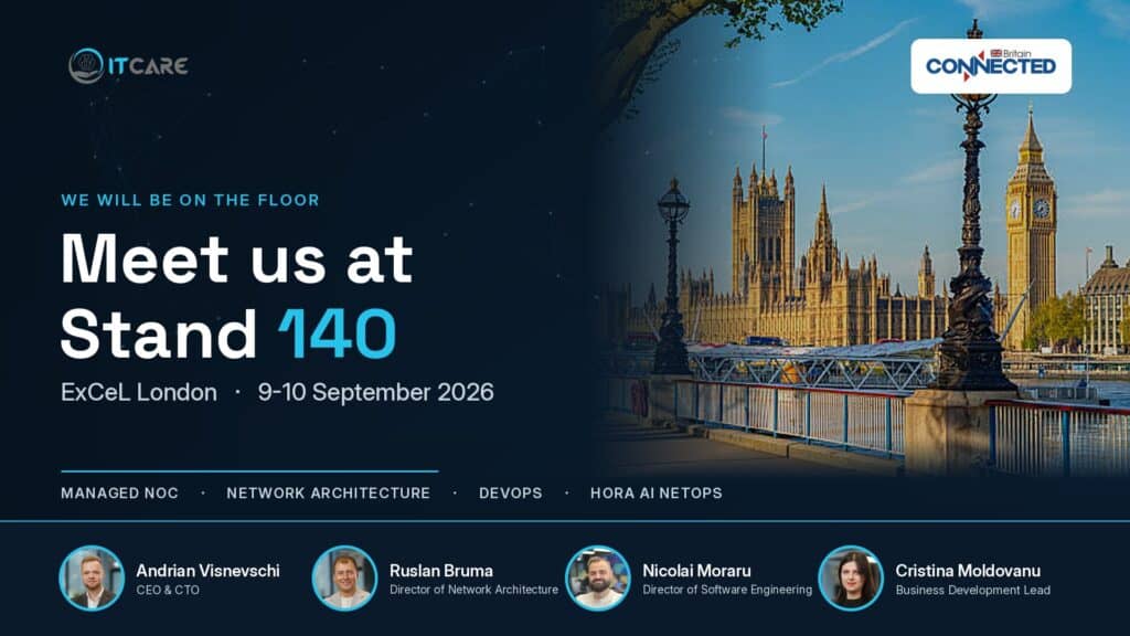 ITcare stand 140 at Connected Britain 2026, ExCeL London